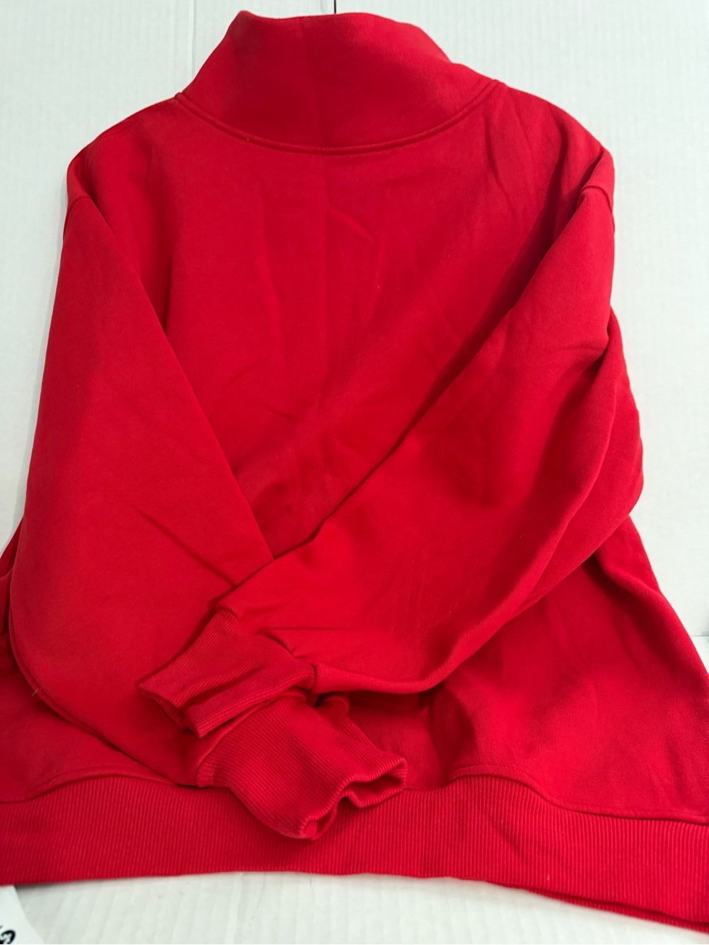 Fisoew Women's Red Mock Neck Pullover Sweatshirt
